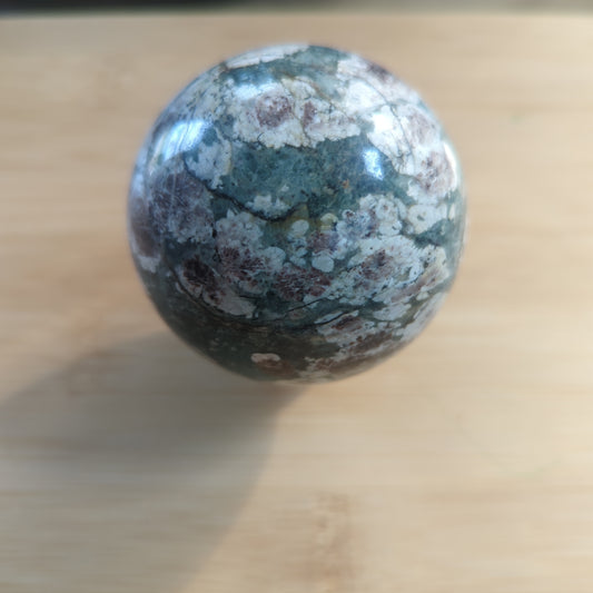 Flower agate sphere