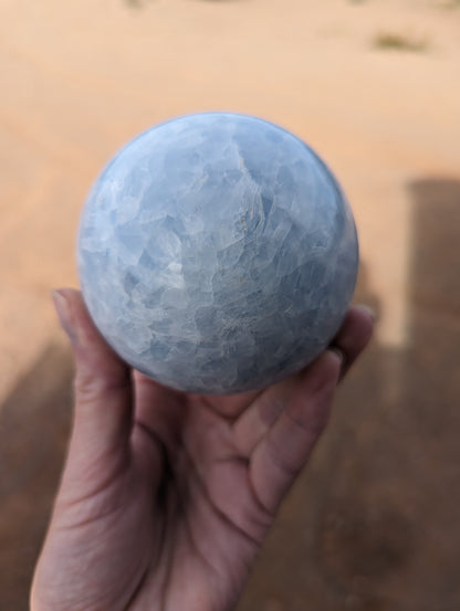 Blue calcite sphere