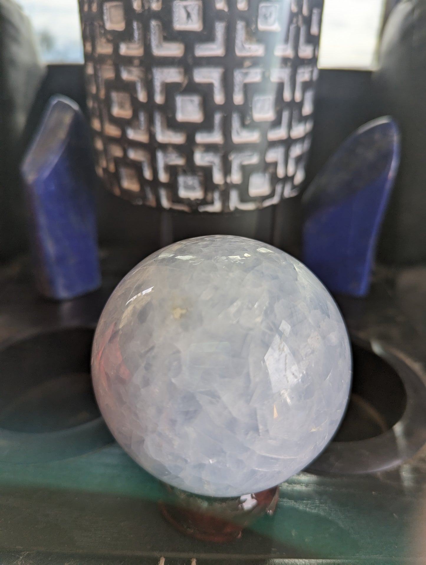 Blue calcite sphere