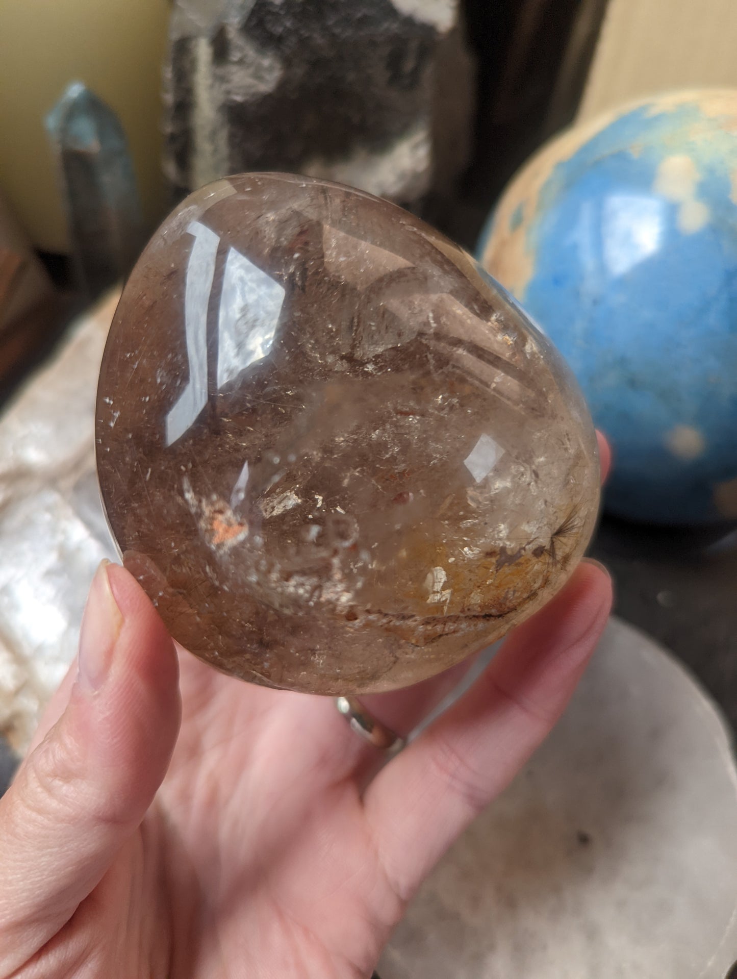 Rutilated quartz specimen