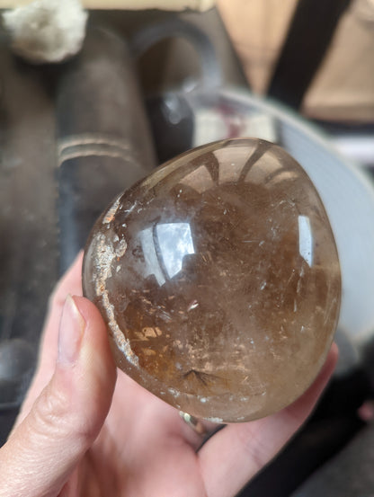 Rutilated quartz specimen