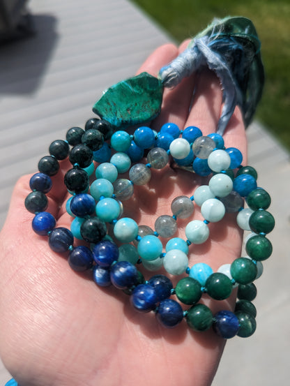 Ocean Vibes 88 bead gemstone mala!