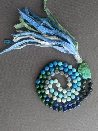 Ocean Vibes 88 bead gemstone mala!