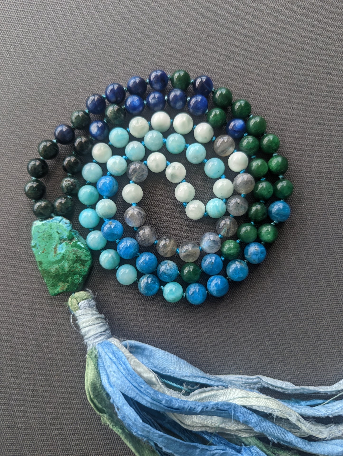 Ocean Vibes 88 bead gemstone mala!