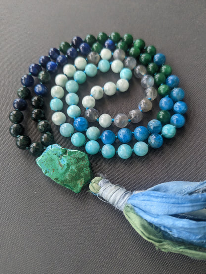 Ocean Vibes 88 bead gemstone mala!