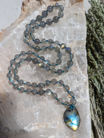 Labradorite 72 bead mala