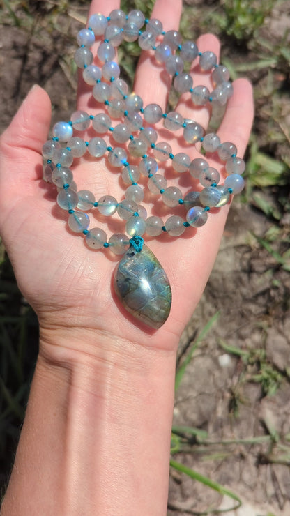 Labradorite 72 bead mala