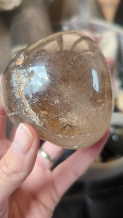 Rutilated quartz specimen