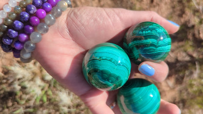 Malachite spheres!