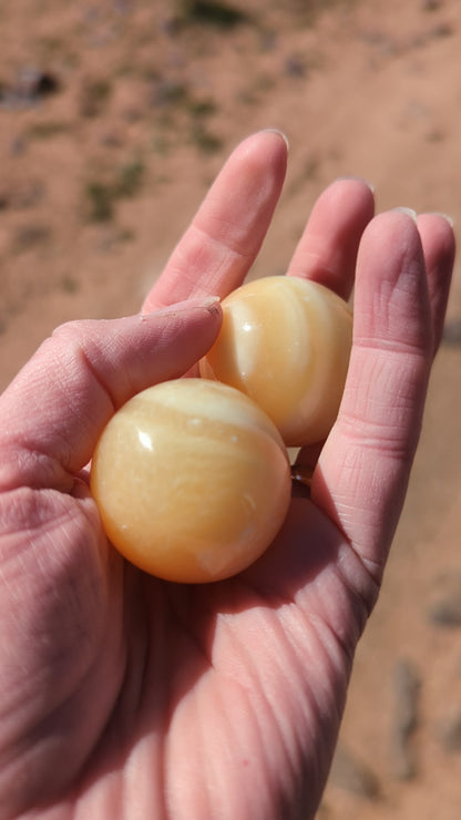 Orange calcite sphere